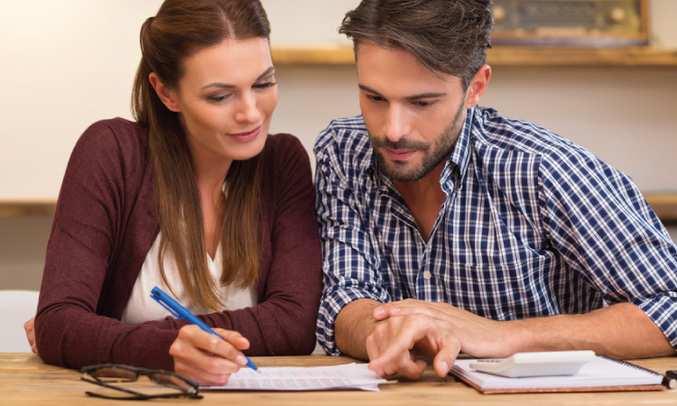 Couple working on their finances